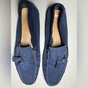 Boggi Milano Navy Suede Tassel Driving Loafers - Made in Italy - Size 40